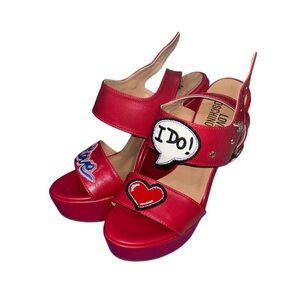Love Moschino I DO Pumps in RED in Size 7